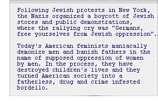 American feminists are like the Nazis who cried 'Germans, free yourselves from Jewish oppression.'