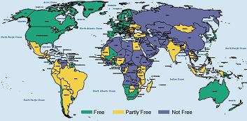 Press Freedom Map 2008